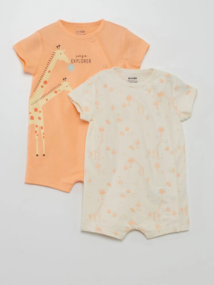 Lot de pyjama dors bien 2 pièces Corail