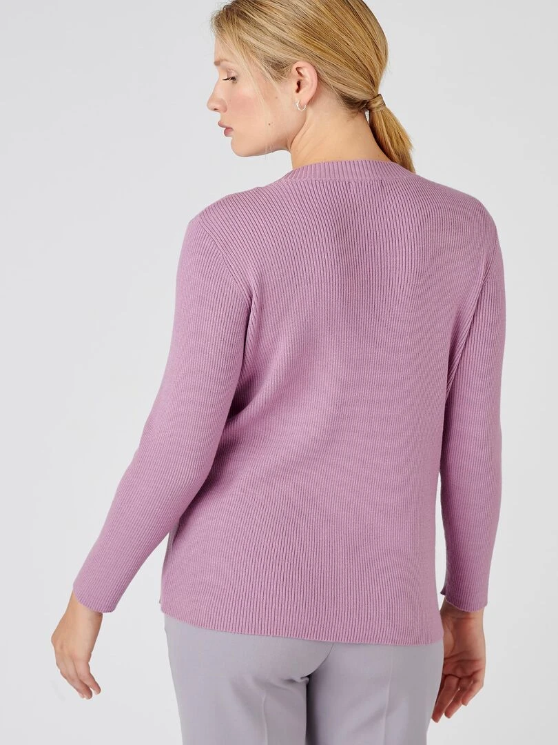 Pull jeu de côtes fantaisie   Damart   Violet