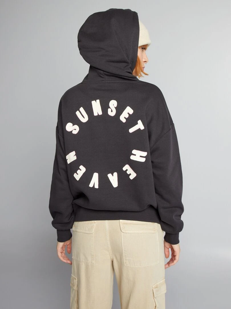 Sweat à capuche à motifs   Anthracite