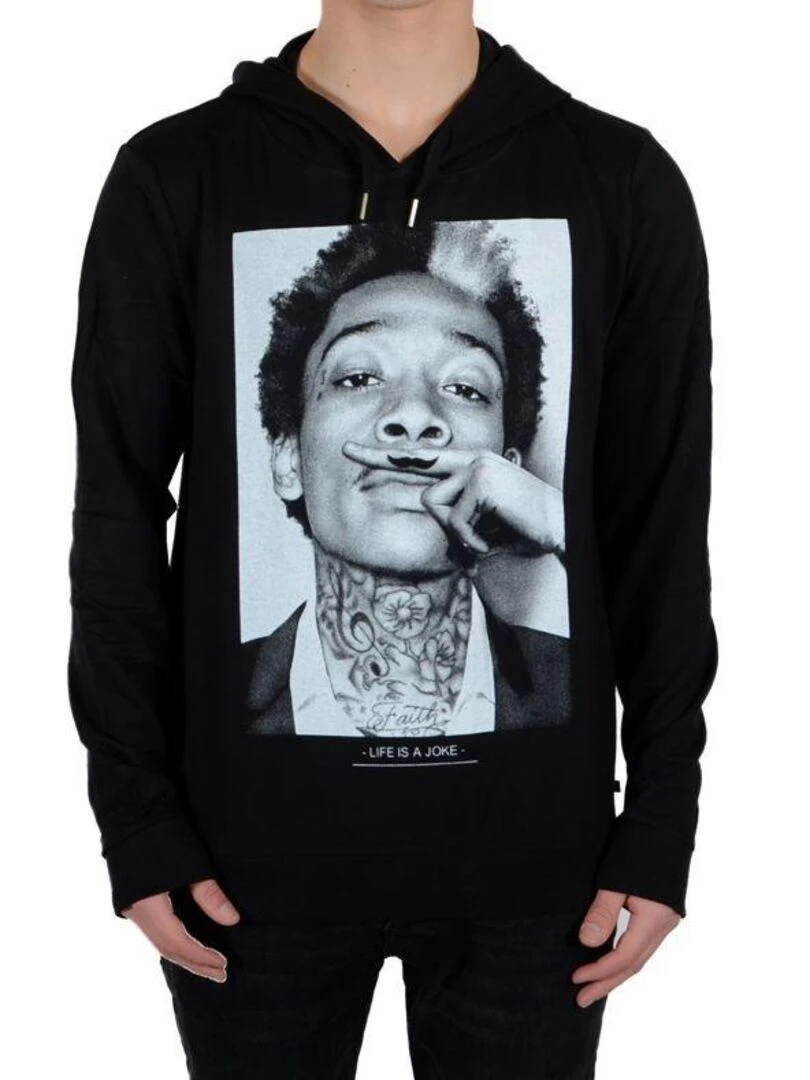 Sweat Little Eleven Paris Wiz Mixte Garçon Fille Wiz Khalifa Noir Noir