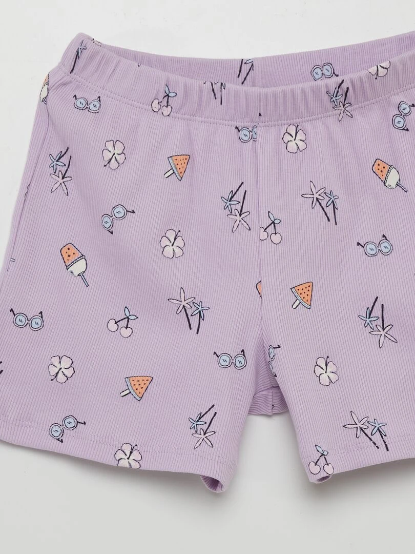 Ensemble de pyjama court   2 pièces   Violet