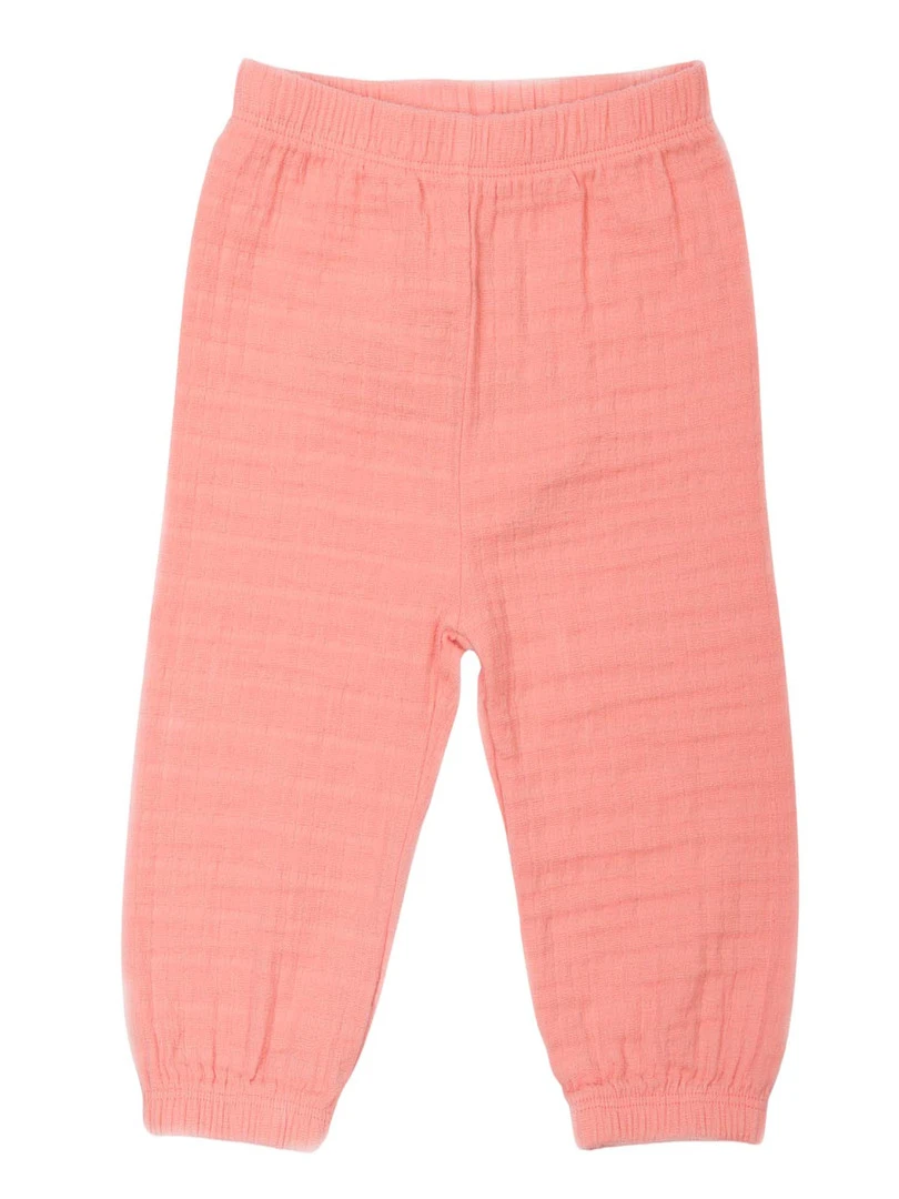Pantalon Bébé En Gaze Coton Biologique Rouge