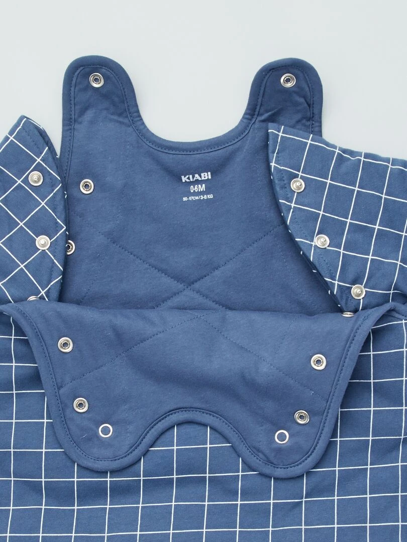 Gigoteuse en jersey manches amovibles Bleu 'dino'