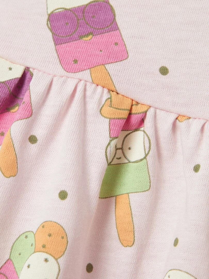 Robe imprimée en jersey   Rose