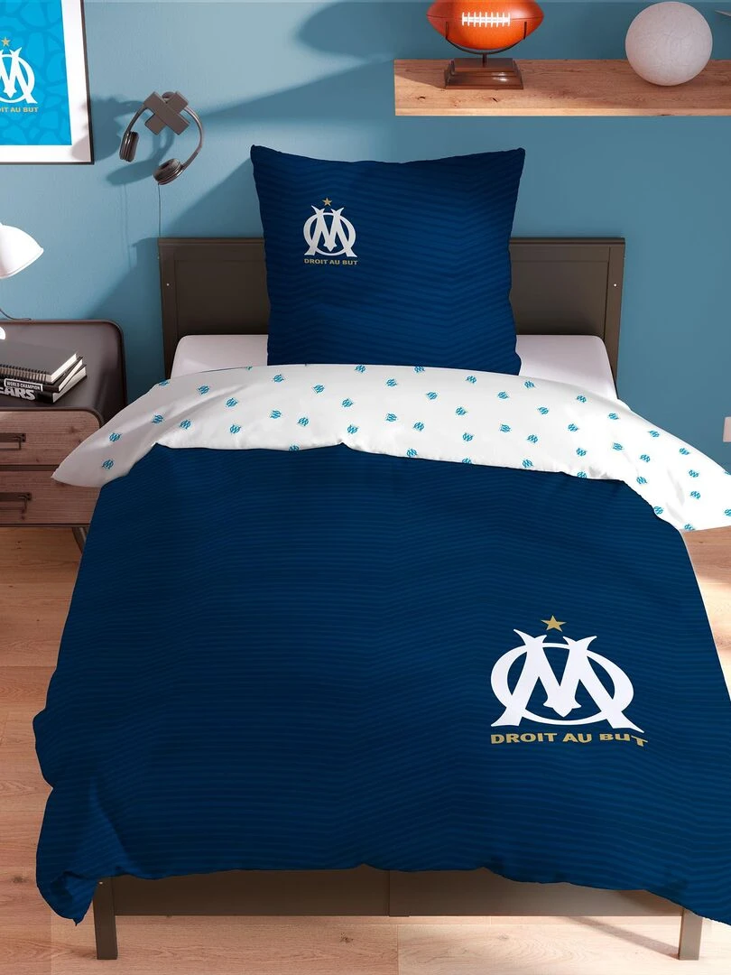 Parure de lit imprimée 100% coton OM PRADO Bleu marine