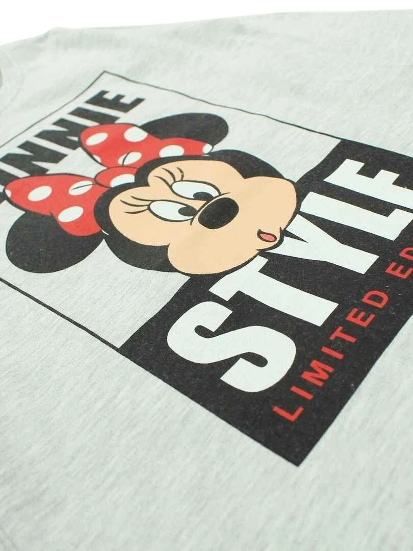 Disney   T shirt fille imprimé Minnie en coton   Blanc