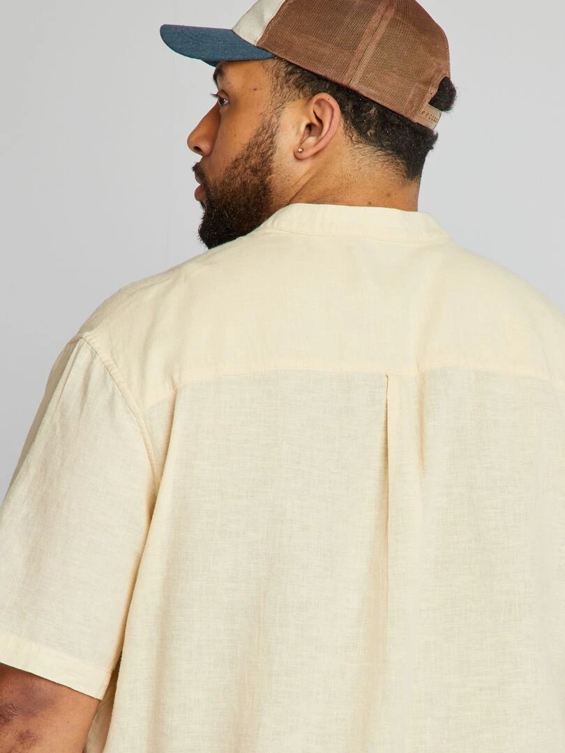 Chemise col mao   Ecru