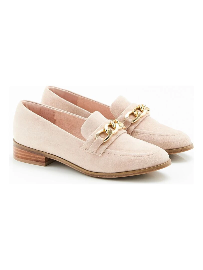 Mocassins aspect nubuck avec boucle Damart Taupe