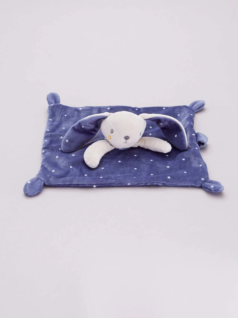 Doudou velours   bleu