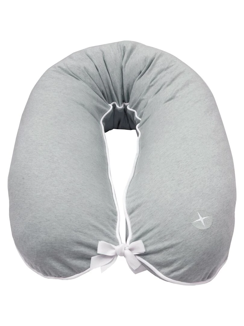Coussin d'allaitement confort évolutif coton Gris