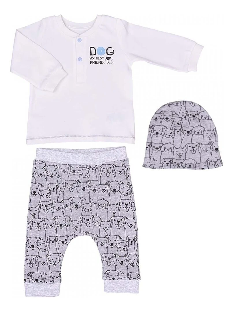 Ensemble bébé 3 pièces Best Friend Ecru