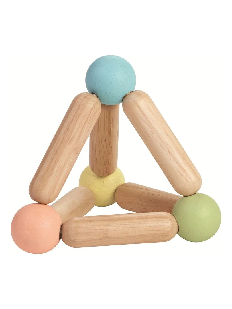 Hochet en bois triangle pastel N/A