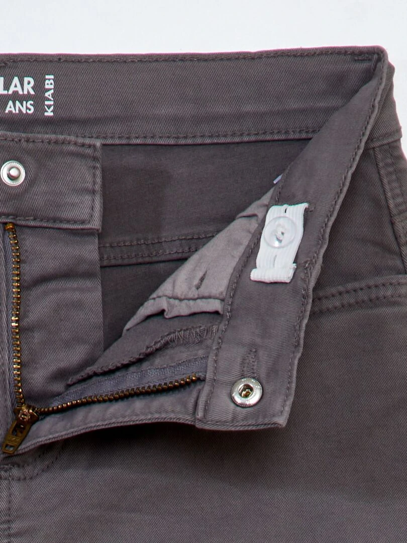 Pantalon regular en twill   Gris