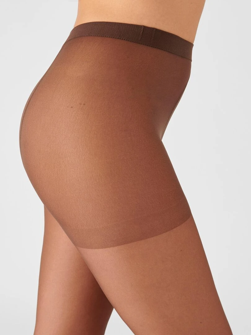 Lot de 4 collants mousse 20 deniers spécial "hanches fortes".   Damart   Marron