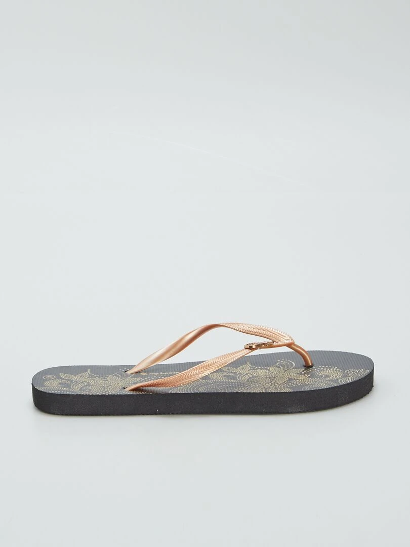 Tongs ananas noir