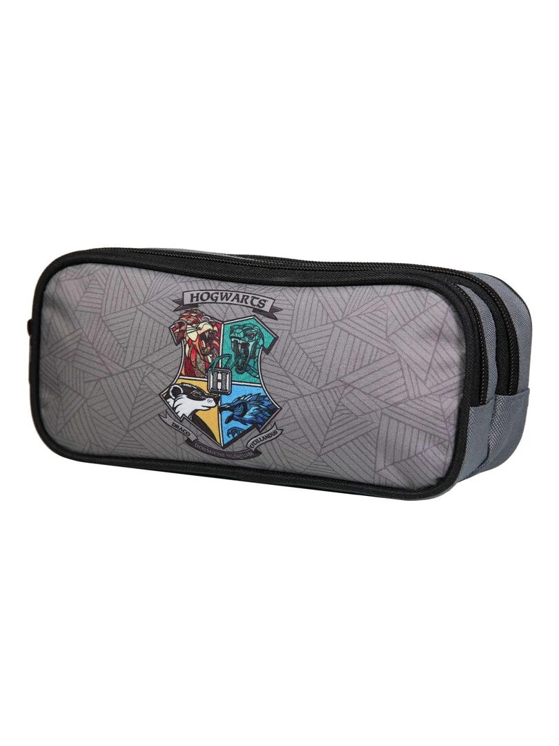 BAGTROTTER Trousse scolaire 2 compartiments Harry Potter Grise Gris