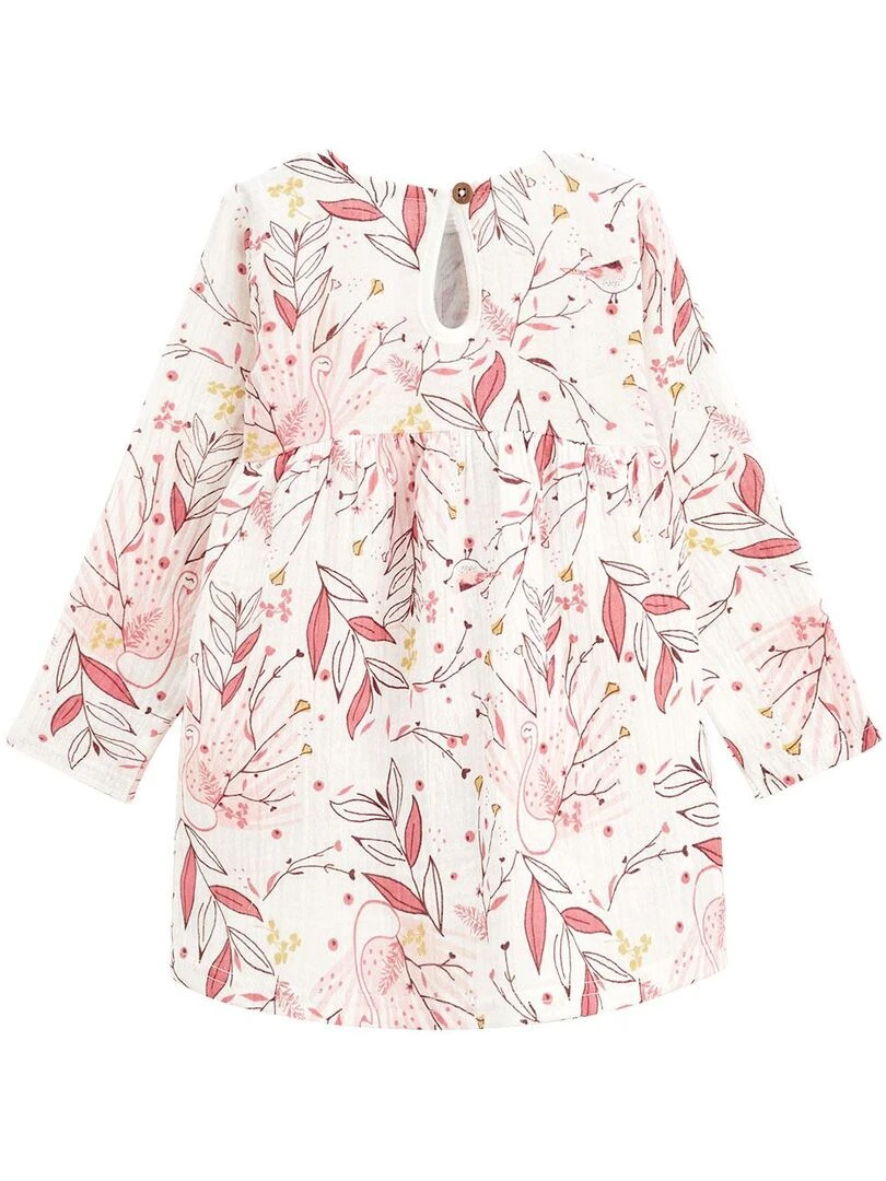 Robe bébé en gaze de coton Birdy   Rose