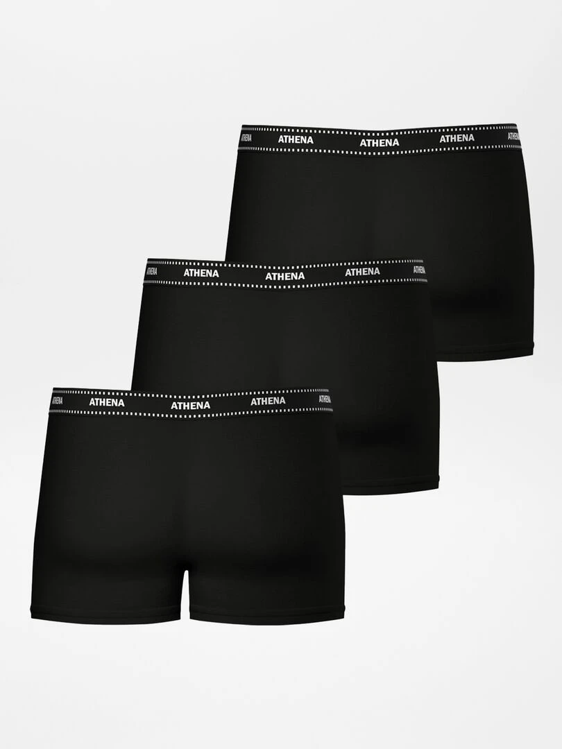Lot de 3 boxers stretch 'Athena'   Noir