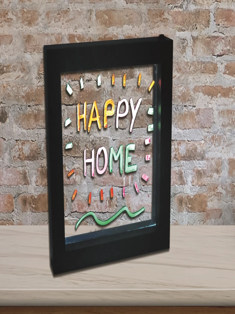Cadre Lumineux Personnalisable Avec 3 Feutres Néon Pour Écrire Et Dessiner   Transparent