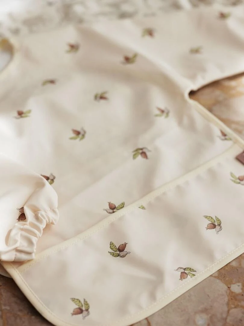 Bavoir à manches imperméable Rosehip Ecru