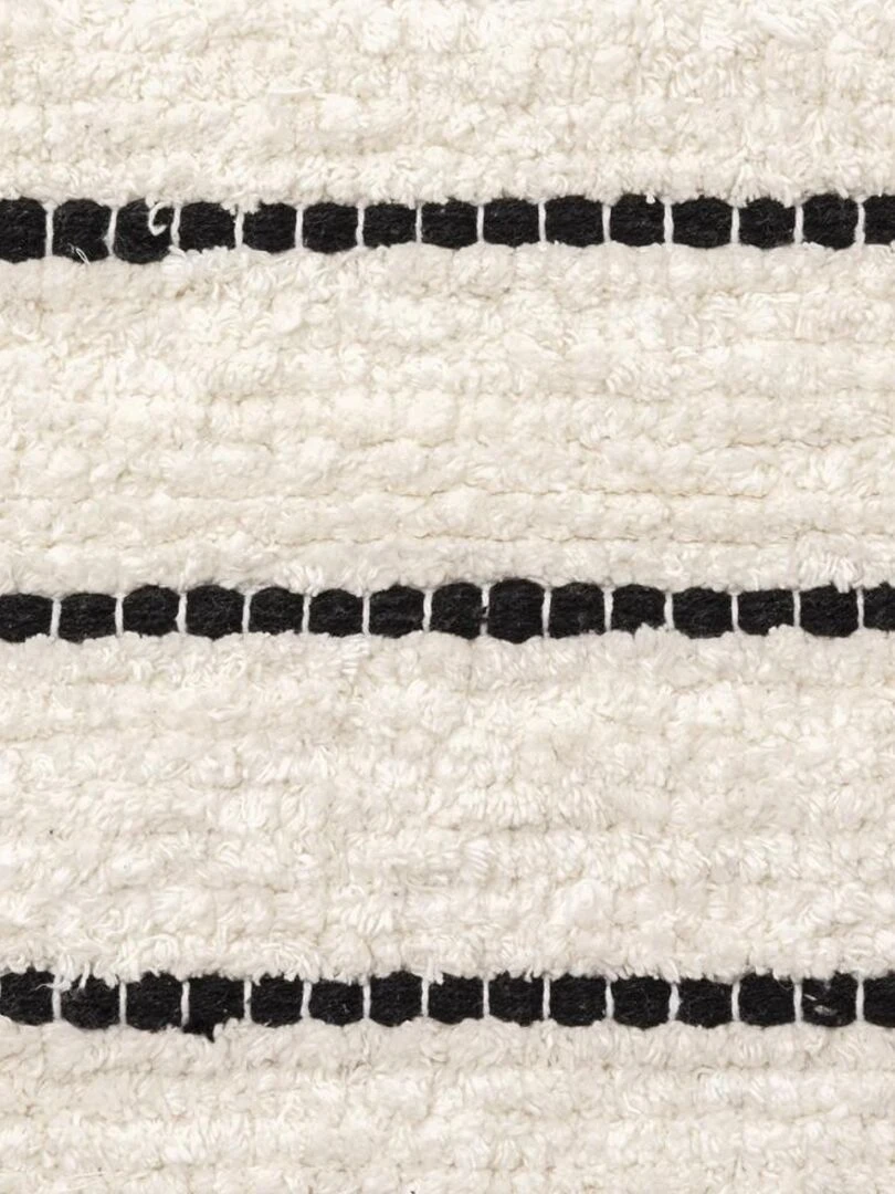 Tapis de salle de bain microfibre rayé 50x120 coton   Blanc