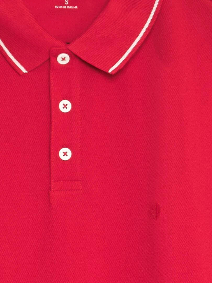 Polo en piqué de coton   rouge