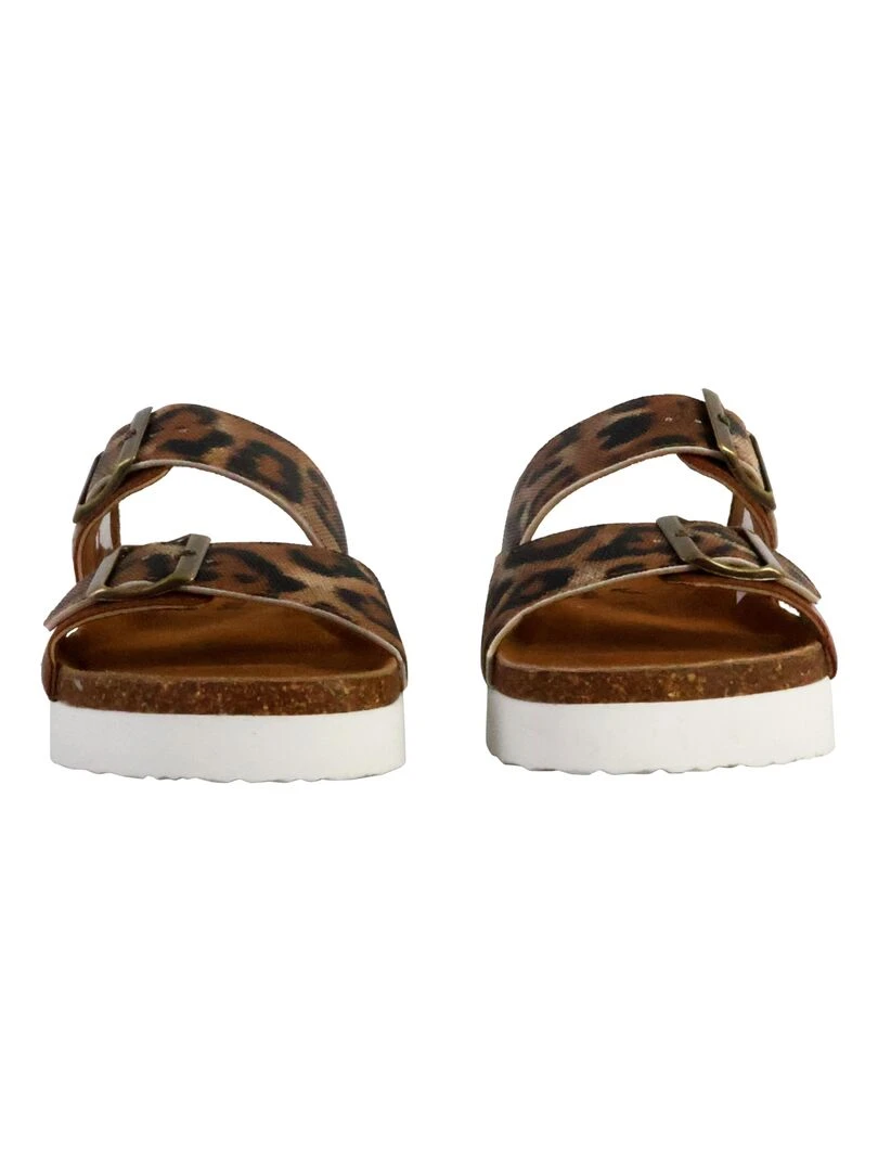 Mules Plate Cuir Solinea   Marron