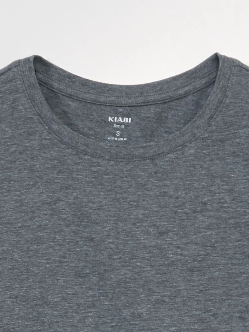 T shirt slim fit à manches longues Gris