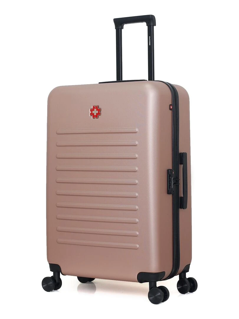 SWISS KOPPER VALISE GRAND FORMAT ABS WIL 4 ROUES 75 CM Rose