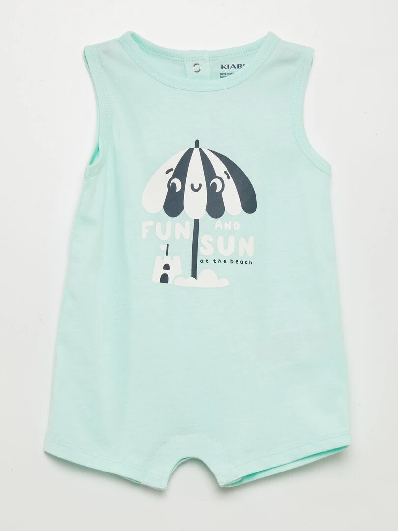 Lot de 2 barboteuses courtes   Vert d'eau