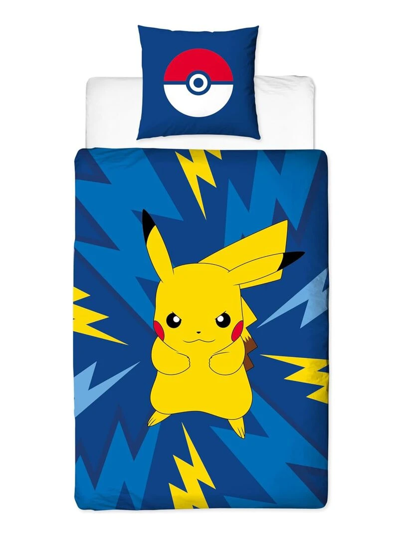 Parure de Lit Enfant Pikachu Voltage Bleu