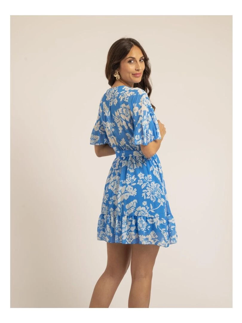 Robe courte motifs IGLESS Bleu