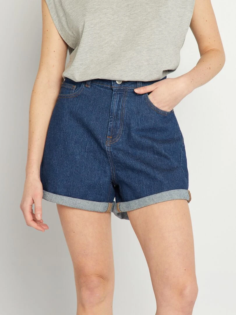 Short en jean Bleu