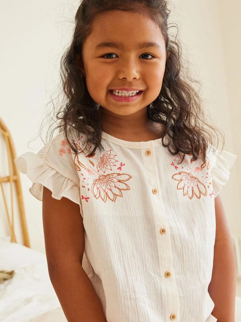 Blouse fille Mahonia   Ecru