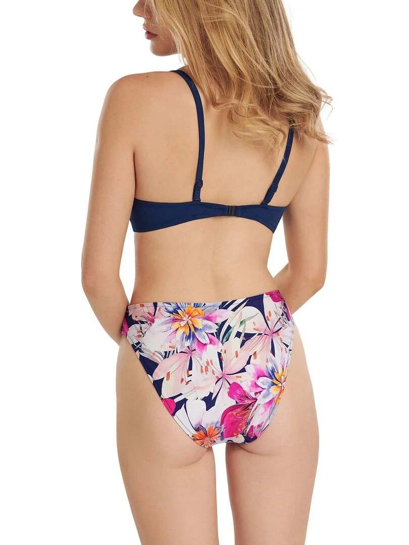 Bas maillot slip de bain échancré taille haute Tunis   Bleu