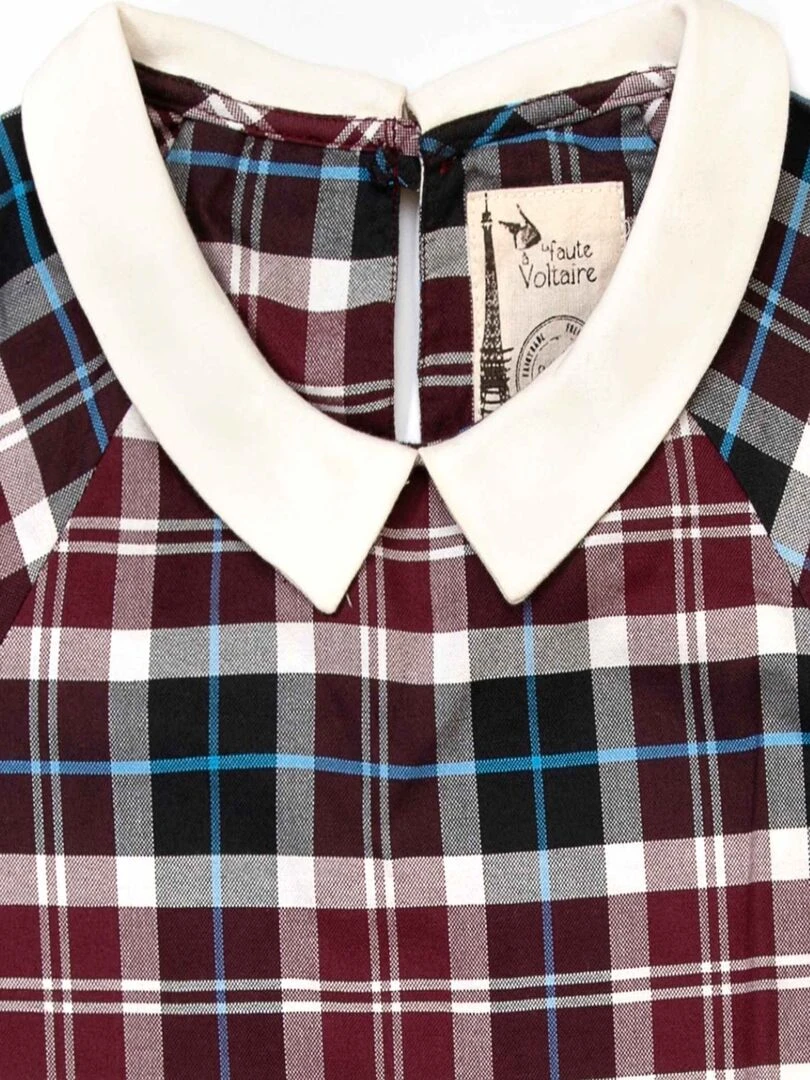Blouse Col CLAUDINE Carrx Violet Prune Bleu 'LA FAUTE A VOLTAIRE' Bordeaux