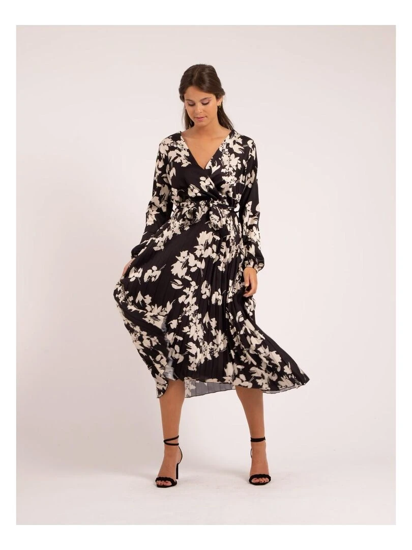 Robe longue motifs ICHELLE   Noir