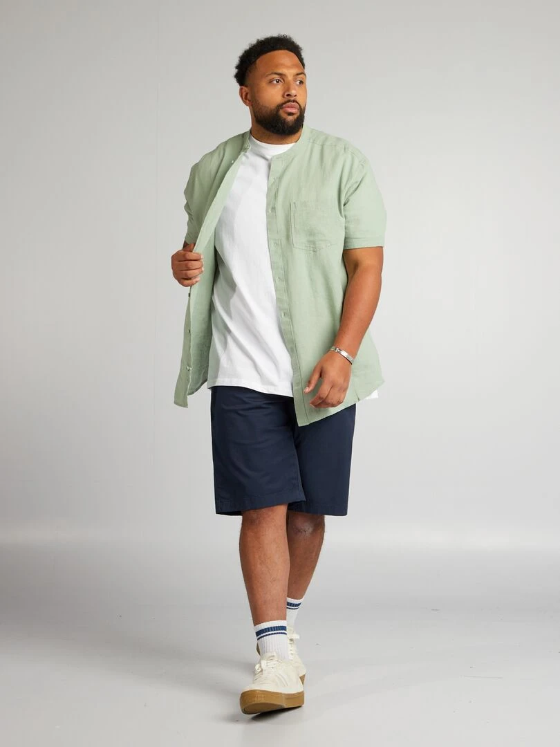 Chemise col mao Vert