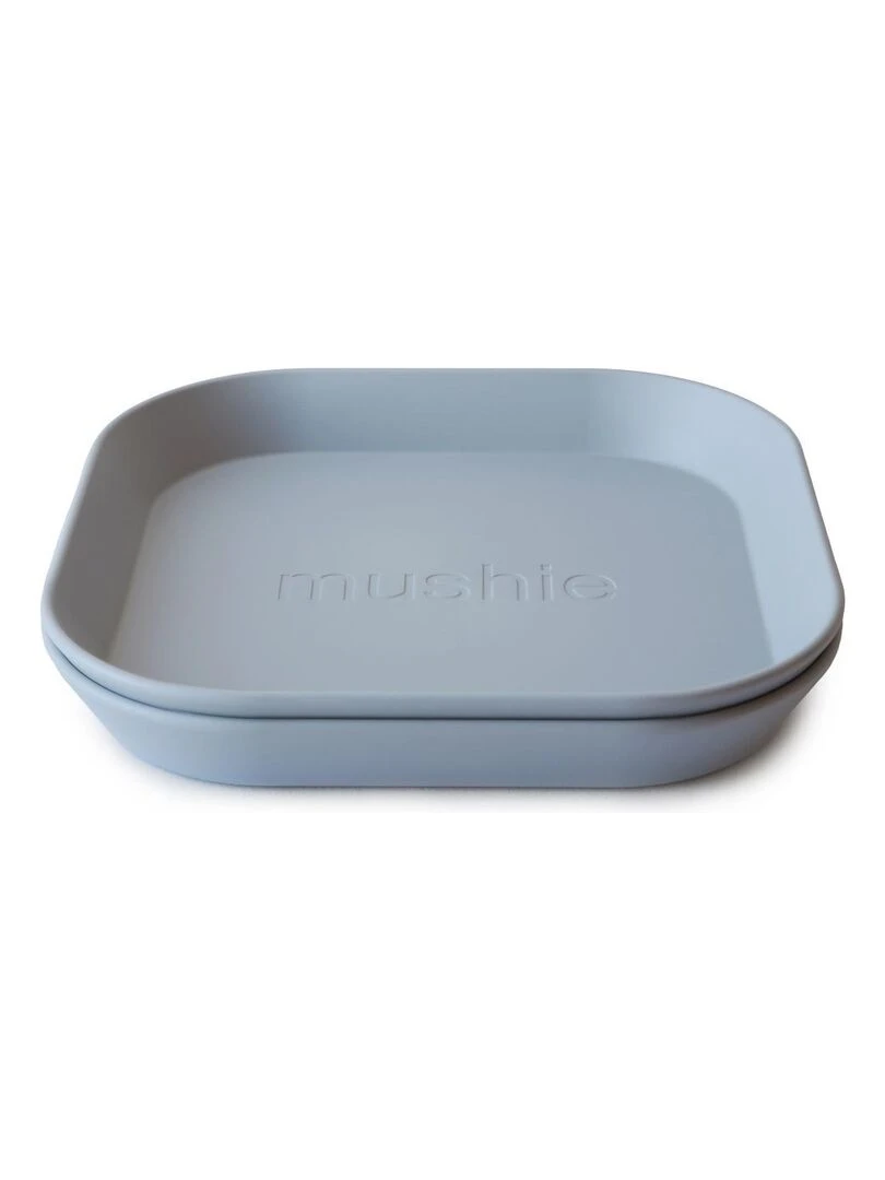 Lot de 2 assiettes carrées Cloud Gris