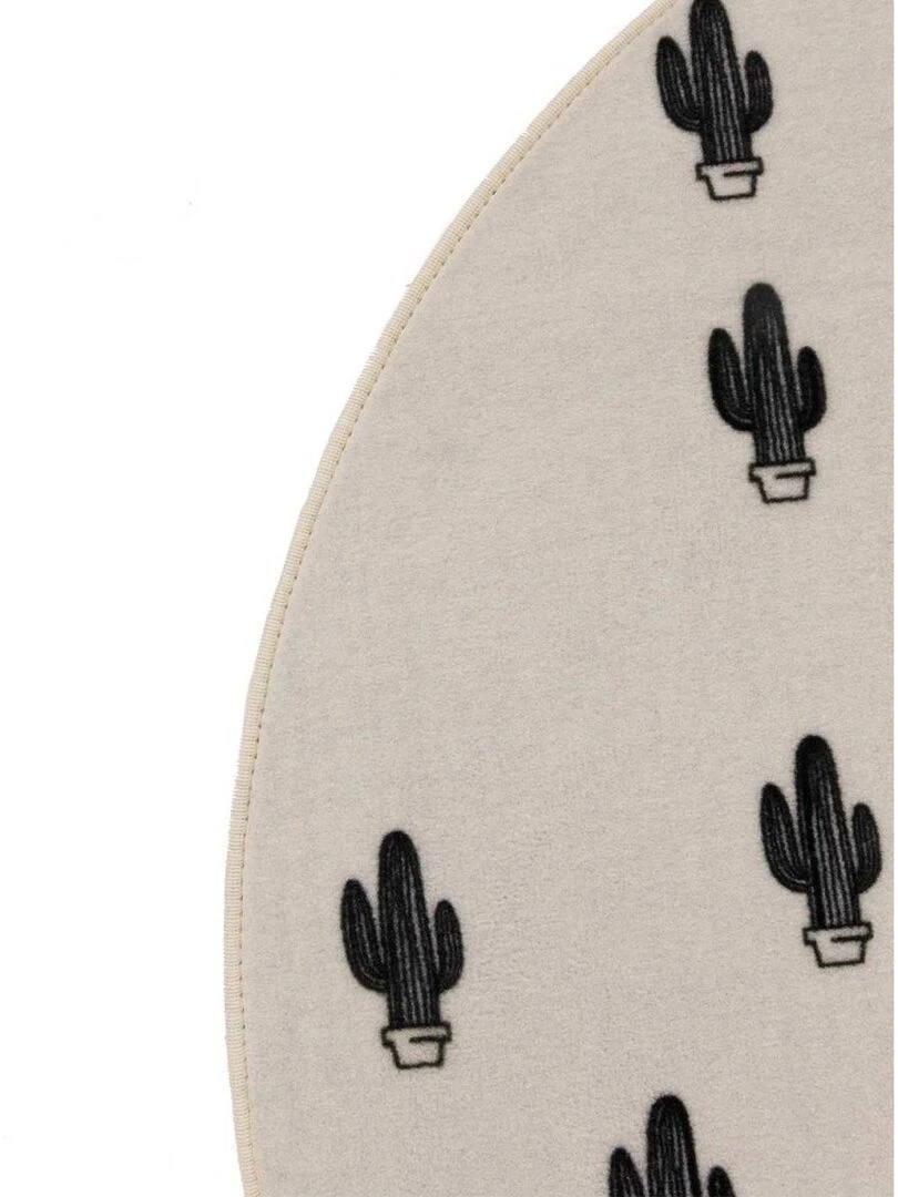 Tapis enfant tapis rond Ø 90cm PRICKLY ONE MD Blanc fabriqué en Europe idéal pour Chambre Blanc