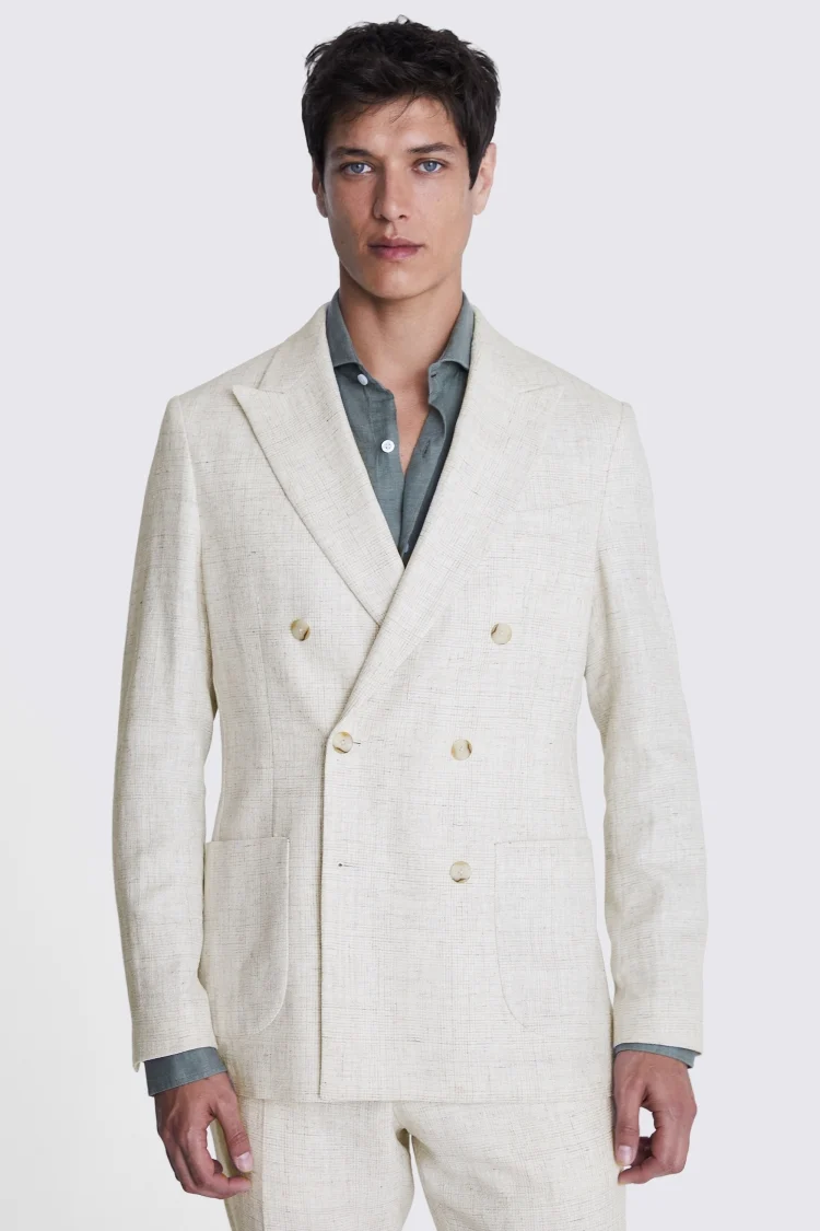 Italian Tailored Fit Off White Check Jacket Buy Online at Moss