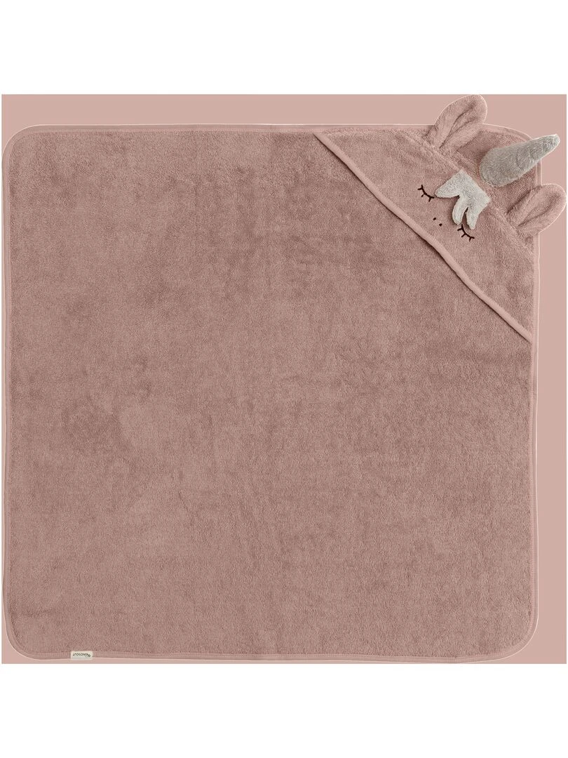 Serviette à capuche licorne Rose