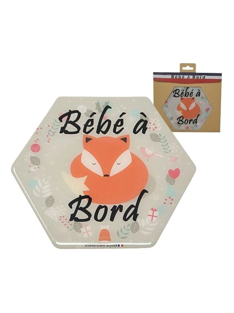 Adhésif / Autocollant bébé à bord Renard Orange