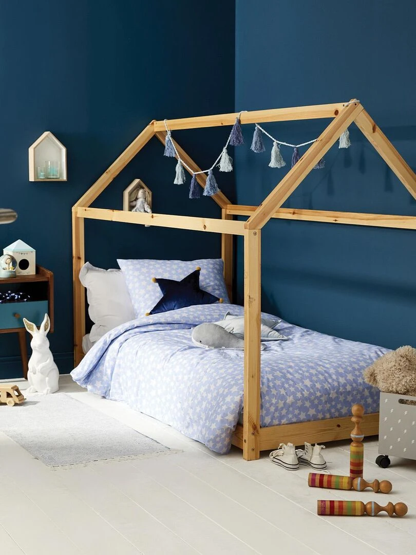 Taie d'oreiller étoiles bleues   Bleu