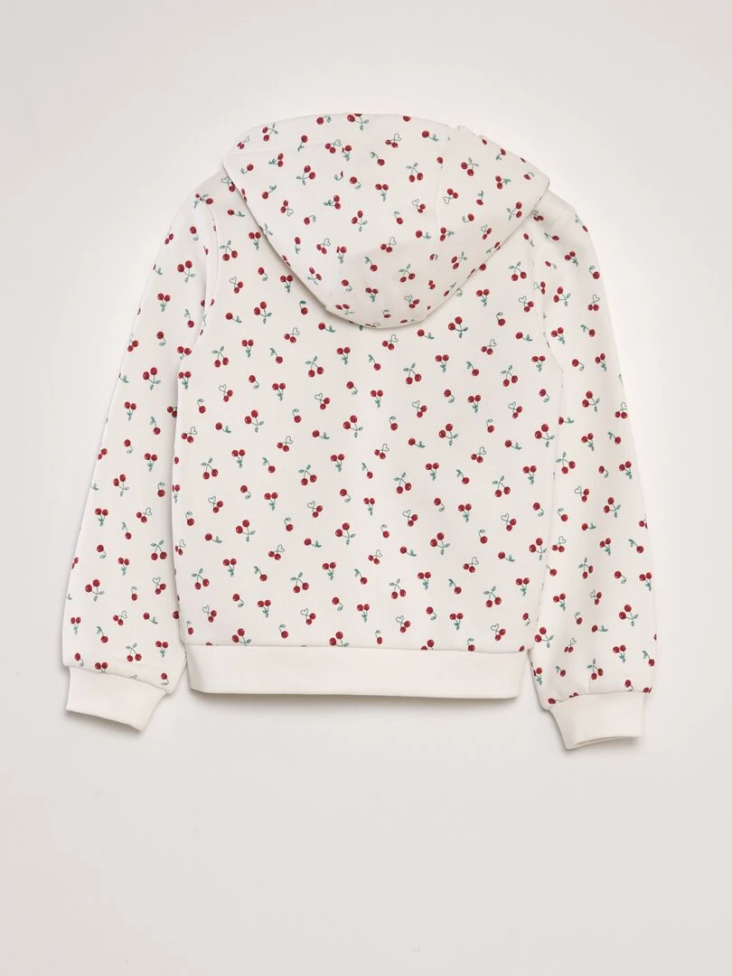 Sweat à capuche à motifs   Blanc