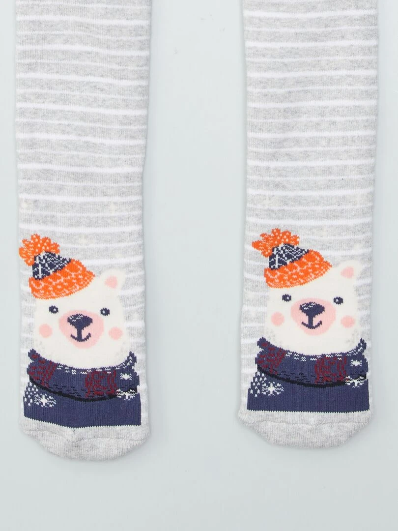 Lot de 2 paires de collants chauds   Gris/bordeaux