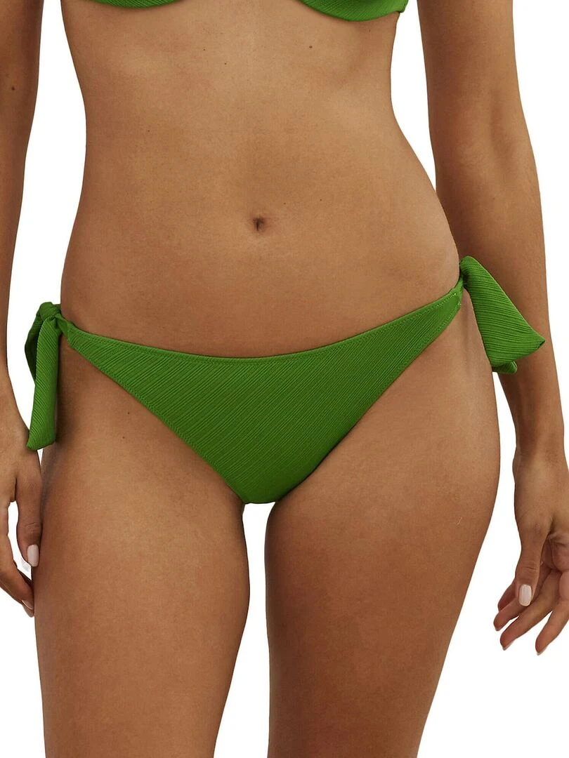 Bas maillot de bain brésilien taille basse à nouettes Daiquiri Vert