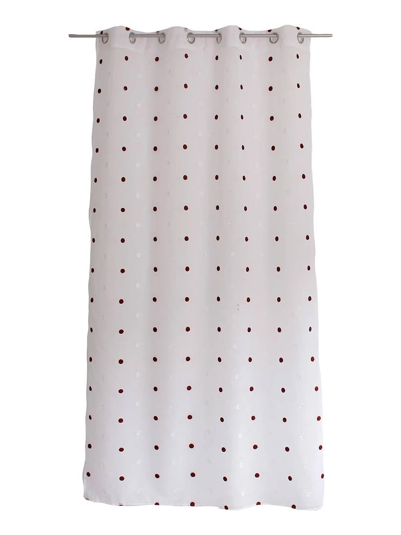 Voilage sablé brodé "Pois colorés"   Bordeaux