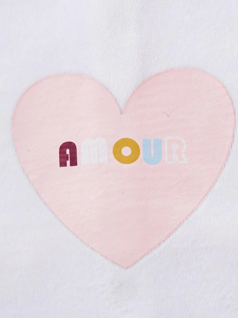 Pyjama bébé modèle Coeur   Blanc