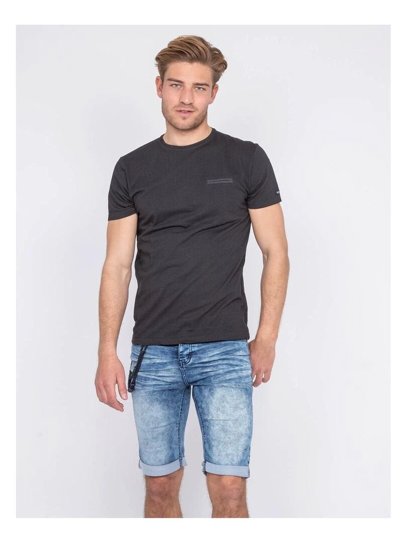 T shirt col rond pur coton NORFOLK Gris